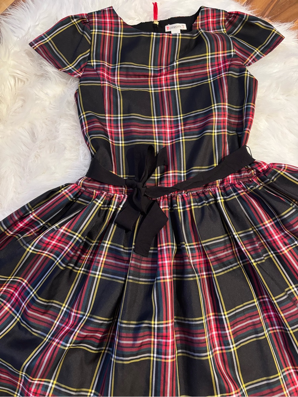 J Crew Crewcuts Girls' tartan Black & Red Plaid Dress Sz 8